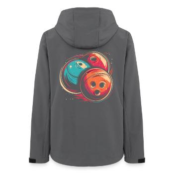 Boules de bowling Synthwave - Veste softshell femme recyclée Stanley/Stella - charbon - Dos - AI Model Female 172 light (172cm)