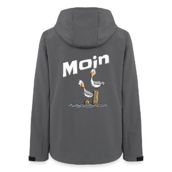 Moin Seagull North Sea Holiday Northern Germany - Women’s Recycled Softshell Jacket by Stanley/Stella - anthracite - Back - AI Model Female 172 light (172cm)