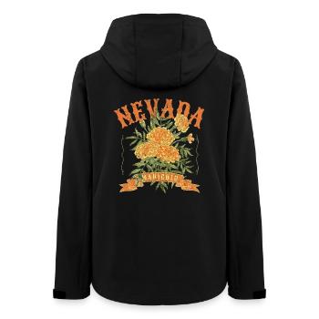 Nevada Marigold – Vintage Wildblumen - Frauen Recycelte Softshelljacke von Stanley/Stella - Schwarz - Hinten - AI Model Female 172 light (172cm)