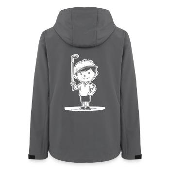 Kleiner Golfer Skizze - Frauen Recycelte Softshelljacke von Stanley/Stella - Anthrazit - Hinten - AI Model Female 172 light (172cm)