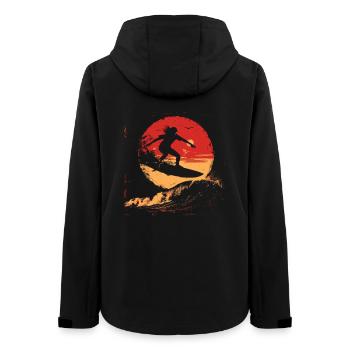 Surfer Sunset - Women’s Recycled Softshell Jacket by Stanley/Stella - black - Back - AI Model Female 172 light (172cm)