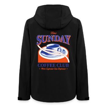 Coffee club on Sundays - Women’s Recycled Softshell Jacket by Stanley/Stella - black - Back - AI Model Female 172 light (172cm)