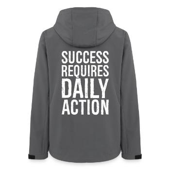 success requires daily action - Frauen Recycelte Softshelljacke von Stanley/Stella - Anthrazit - Hinten - AI Model Female 172 light (172cm)