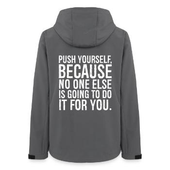 poussez-vous parce que personne d’autre ne va le faire - Veste softshell femme recyclée Stanley/Stella - charbon - Dos - AI Model Female 172 light (172cm)