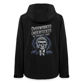 Surmené et sous-estimé***d- Humour squelette d’entreprise - Veste softshell femme recyclée Stanley/Stella - noir - Dos - AI Model Female 172 light (172cm)