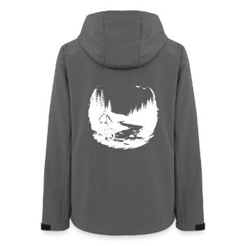 Mountainbiken - Frauen Recycelte Softshelljacke von Stanley/Stella - Anthrazit - Hinten - AI Model Female 172 light (172cm)