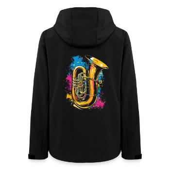Tuba Streetart - Frauen Recycelte Softshelljacke von Stanley/Stella - Schwarz - Hinten - AI Model Female 172 light (172cm)