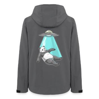 Panda Raumschiff Weltraum - Frauen Recycelte Softshelljacke von Stanley/Stella - Anthrazit - Hinten - AI Model Female 172 light (172cm)