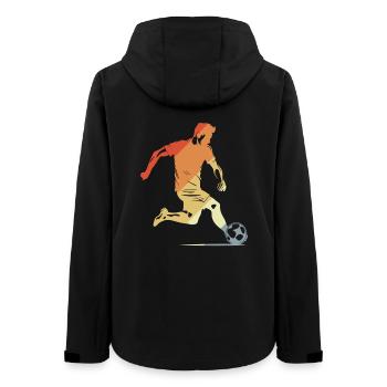 Fußballjunge Vintage Look - Frauen Recycelte Softshelljacke von Stanley/Stella - Schwarz - Hinten - AI Model Female 172 light (172cm)