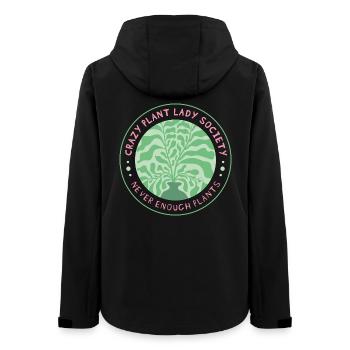 Crazy Plant Lady Society Emblem - Women’s Recycled Softshell Jacket by Stanley/Stella - black - Back - AI Model Female 172 light (172cm)