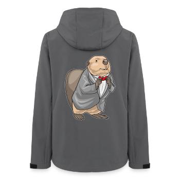 Biber Bräutigam Anzug Hochzeit - Frauen Recycelte Softshelljacke von Stanley/Stella - Anthrazit - Hinten - AI Model Female 172 light (172cm)