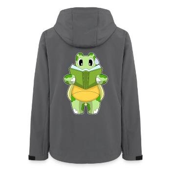 Turtle Nerd Book - Women’s Recycled Softshell Jacket by Stanley/Stella - anthracite - Back - AI Model Female 172 light (172cm)