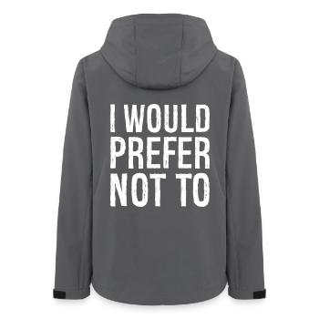 I would prefer not to - Women’s Recycled Softshell Jacket by Stanley/Stella - anthracite - Back - AI Model Female 172 light (172cm)