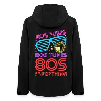 80s Vibes Tunes Everything - Frauen Recycelte Softshelljacke von Stanley/Stella - Schwarz - Hinten - AI Model Female 172 light (172cm)