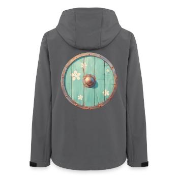 Wikinger-Schild - Frauen Recycelte Softshelljacke von Stanley/Stella - Anthrazit - Hinten - AI Model Female 172 light (172cm)
