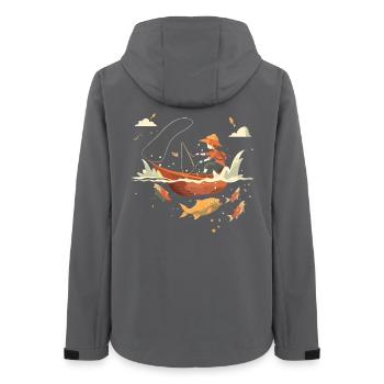 Fishing Cartoon Look - Women’s Recycled Softshell Jacket by Stanley/Stella - anthracite - Back - AI Model Female 172 light (172cm)