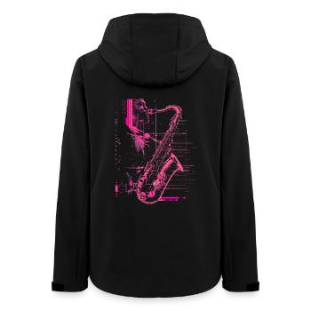 Saxophonist Skizze - Frauen Recycelte Softshelljacke von Stanley/Stella - Schwarz - Hinten - AI Model Female 172 light (172cm)