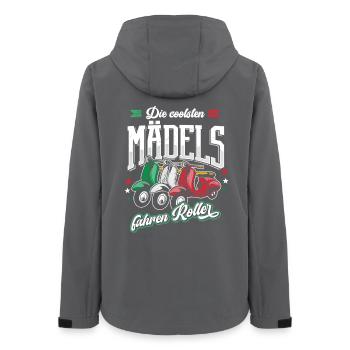 Die coolsten Mädels Fahren Roller Motoroller - Frauen Recycelte Softshelljacke von Stanley/Stella - Anthrazit - Hinten - AI Model Female 172 light (172cm)