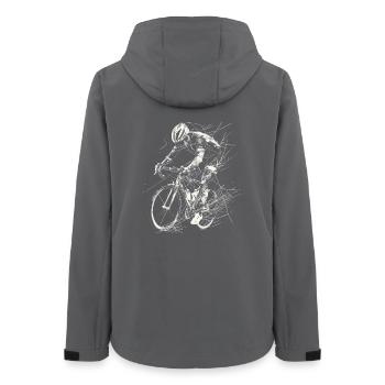 Dessin cycliste - Veste softshell femme recyclée Stanley/Stella - charbon - Dos - AI Model Female 172 light (172cm)