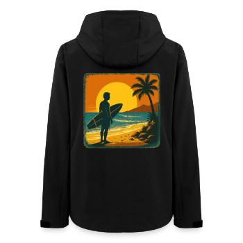 Surfer Surfen Cool Retro Surfer Vintage Surf - Women’s Recycled Softshell Jacket by Stanley/Stella - black - Back - AI Model Female 172 light (172cm)