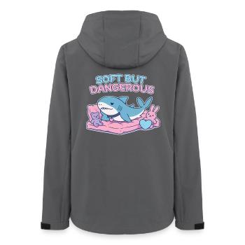 BLAHAJ – Doux et Danger - Veste softshell femme recyclée Stanley/Stella - charbon - Dos - AI Model Female 172 light (172cm)
