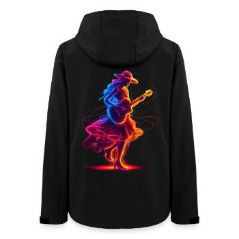 Guitariste Girl Synthwave - Veste softshell femme recyclée Stanley/Stella - noir - Dos - AI Model Female 172 light (172cm)