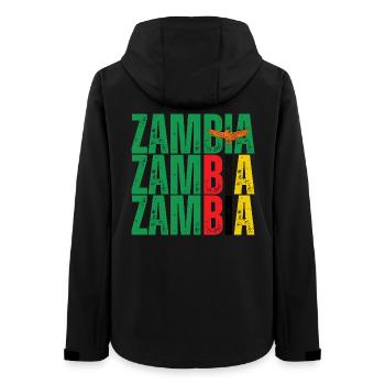 Zambian flag, I love Zambia - Women’s Recycled Softshell Jacket by Stanley/Stella - black - Back - AI Model Female 172 light (172cm)