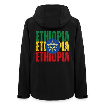 Äthiopische Flagge, Äthiopischer Stolz - Frauen Recycelte Softshelljacke von Stanley/Stella - Schwarz - Hinten - AI Model Female 172 light (172cm)