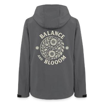 Gleichgewicht und Düsternis Florale Yin Yang Kunst - Frauen Recycelte Softshelljacke von Stanley/Stella - Anthrazit - Hinten - AI Model Female 172 light (172cm)