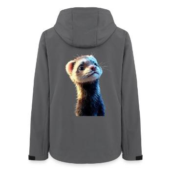 Frettchen Frett Iltis Marder Wiesel Süße Frettchen - Frauen Recycelte Softshelljacke von Stanley/Stella - Anthrazit - Hinten - AI Model Female 172 light (172cm)