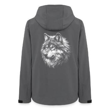 Mystisches Wolfs-Portrait Motiv - Frauen Recycelte Softshelljacke von Stanley/Stella - Anthrazit - Hinten - AI Model Female 172 light (172cm)