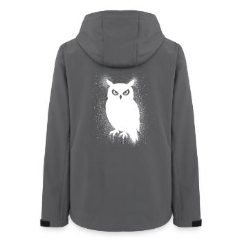 Funny Owl - Women’s Recycled Softshell Jacket by Stanley/Stella - anthracite - Back - AI Model Female 172 light (172cm)