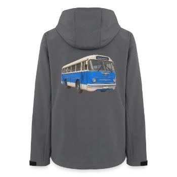Alter blauer Bus - Frauen Recycelte Softshelljacke von Stanley/Stella - Anthrazit - Hinten - AI Model Female 172 light (172cm)