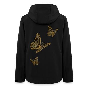 Filigrane Schmetterlinge Sommer gold - Frauen Recycelte Softshelljacke von Stanley/Stella - Schwarz - Hinten - AI Model Female 172 light (172cm)