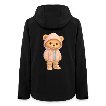 Süßer Kapuzenpullover Bär - Frauen Recycelte Softshelljacke von Stanley/Stella - Schwarz - Hinten - AI Model Female 172 light (172cm)