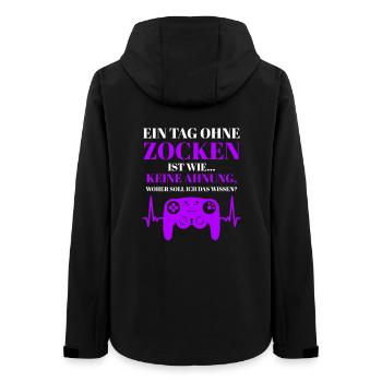 Tag Ohne Zocken – Gaming Spruch Grafik - Frauen Recycelte Softshelljacke von Stanley/Stella - Schwarz - Hinten - AI Model Female 172 light (172cm)