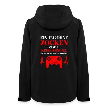 Herzschlag Controller Gaming Gamer Geschenk Spruch - Frauen Recycelte Softshelljacke von Stanley/Stella - Schwarz - Hinten - AI Model Female 172 light (172cm)