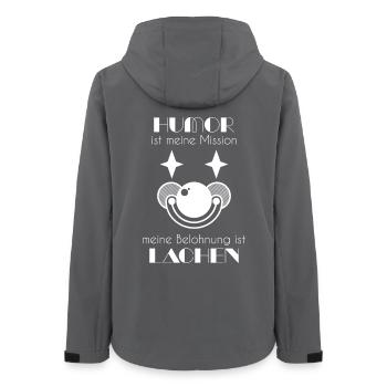 Clown / Clownsgesicht - Frauen Recycelte Softshelljacke von Stanley/Stella - Anthrazit - Hinten - AI Model Female 172 light (172cm)