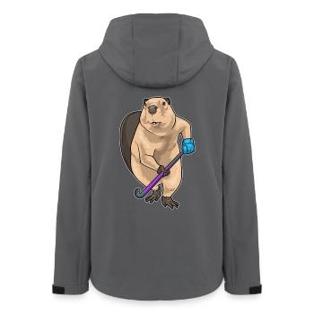 Biber Feldhockey Hockeyschläger - Frauen Recycelte Softshelljacke von Stanley/Stella - Anthrazit - Hinten - AI Model Female 172 light (172cm)