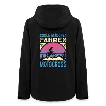 Motocross Geschenk Coole Mädchen Spruch Bikerin - Frauen Recycelte Softshelljacke von Stanley/Stella - Schwarz - Hinten - AI Model Female 172 light (172cm)