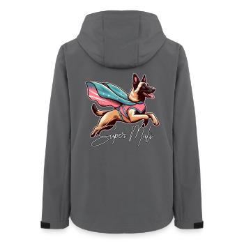 Super Dog Belgian Shepherd Cape Gift - Women’s Recycled Softshell Jacket by Stanley/Stella - anthracite - Back - AI Model Female 172 light (172cm)