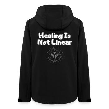 Healing Is Not Linear – Mental Health Wear - Women’s Recycled Softshell Jacket by Stanley/Stella - black - Back - AI Model Female 172 light (172cm)