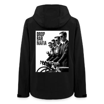 Drop Bar Mafia – Noir Radsport-T-Shirt - Frauen Recycelte Softshelljacke von Stanley/Stella - Schwarz - Hinten - AI Model Female 172 light (172cm)