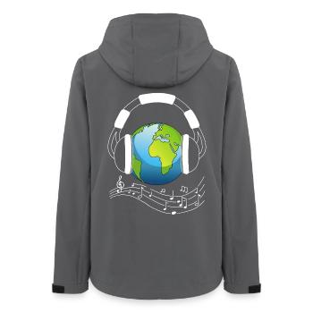 Planet Erde und Musik - Frauen Recycelte Softshelljacke von Stanley/Stella - Anthrazit - Hinten - AI Model Female 172 light (172cm)