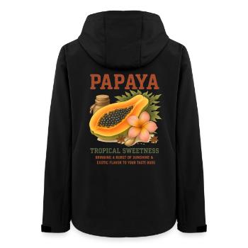 Papaya – Tropische Süße Exotische Fruchtkunst - Frauen Recycelte Softshelljacke von Stanley/Stella - Schwarz - Hinten - AI Model Female 172 light (172cm)