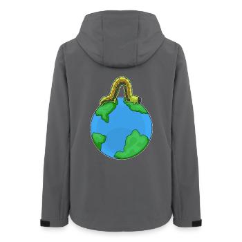 Raupe Erdkugel - Frauen Recycelte Softshelljacke von Stanley/Stella - Anthrazit - Hinten - AI Model Female 172 light (172cm)