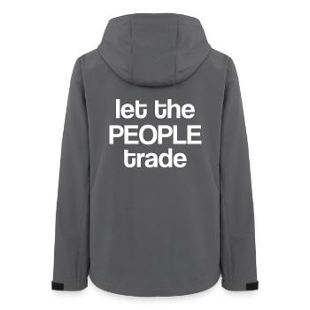 Let The People Trade - Frauen Recycelte Softshelljacke von Stanley/Stella - Anthrazit - Hinten - AI Model Female 172 light (172cm)