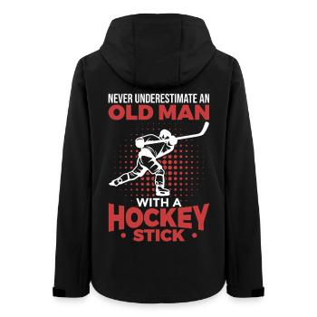 Old Man With A Hockey Stick - Women’s Recycled Softshell Jacket by Stanley/Stella - black - Back - AI Model Female 172 light (172cm)