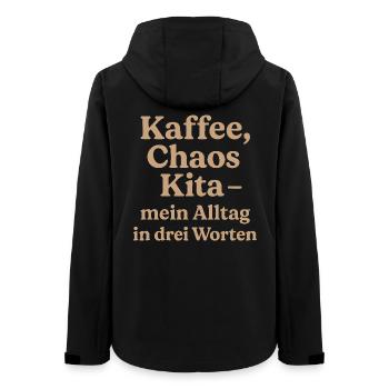 Kaffee Chaos Kita (milchkaffee) - Frauen Recycelte Softshelljacke von Stanley/Stella - Schwarz - Hinten - AI Model Female 172 light (172cm)
