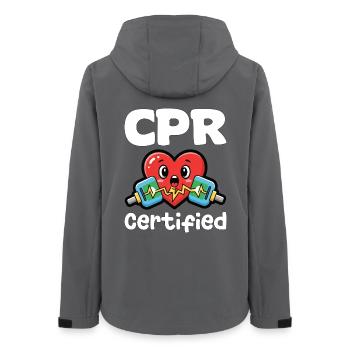 CPR CERTIFIED - NURSE GIFT - Women’s Recycled Softshell Jacket by Stanley/Stella - anthracite - Back - AI Model Female 172 light (172cm)